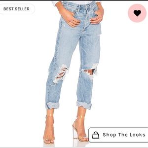 Agolde 90s Mid Rise ripped Loose Fit Jeans Sz 28